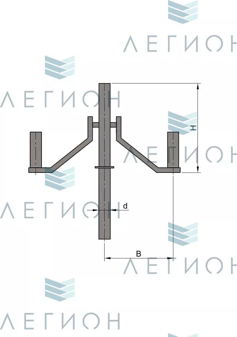 К94-0,5-0,35-1-5 кронштейн двухрожковый