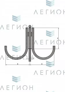 К30-0,7-0,9-1-5 кронштейн двухрожковый