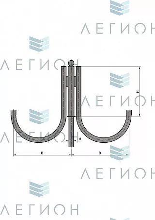 К31-0,7-0,9-1-5 кронштейн трехрожковый
